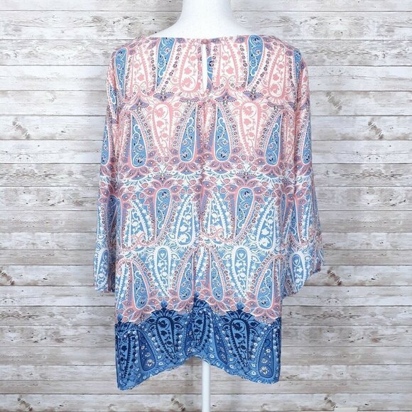 Lily Black Blouse 2X Top Paisley 809 - Picture 3 of 6